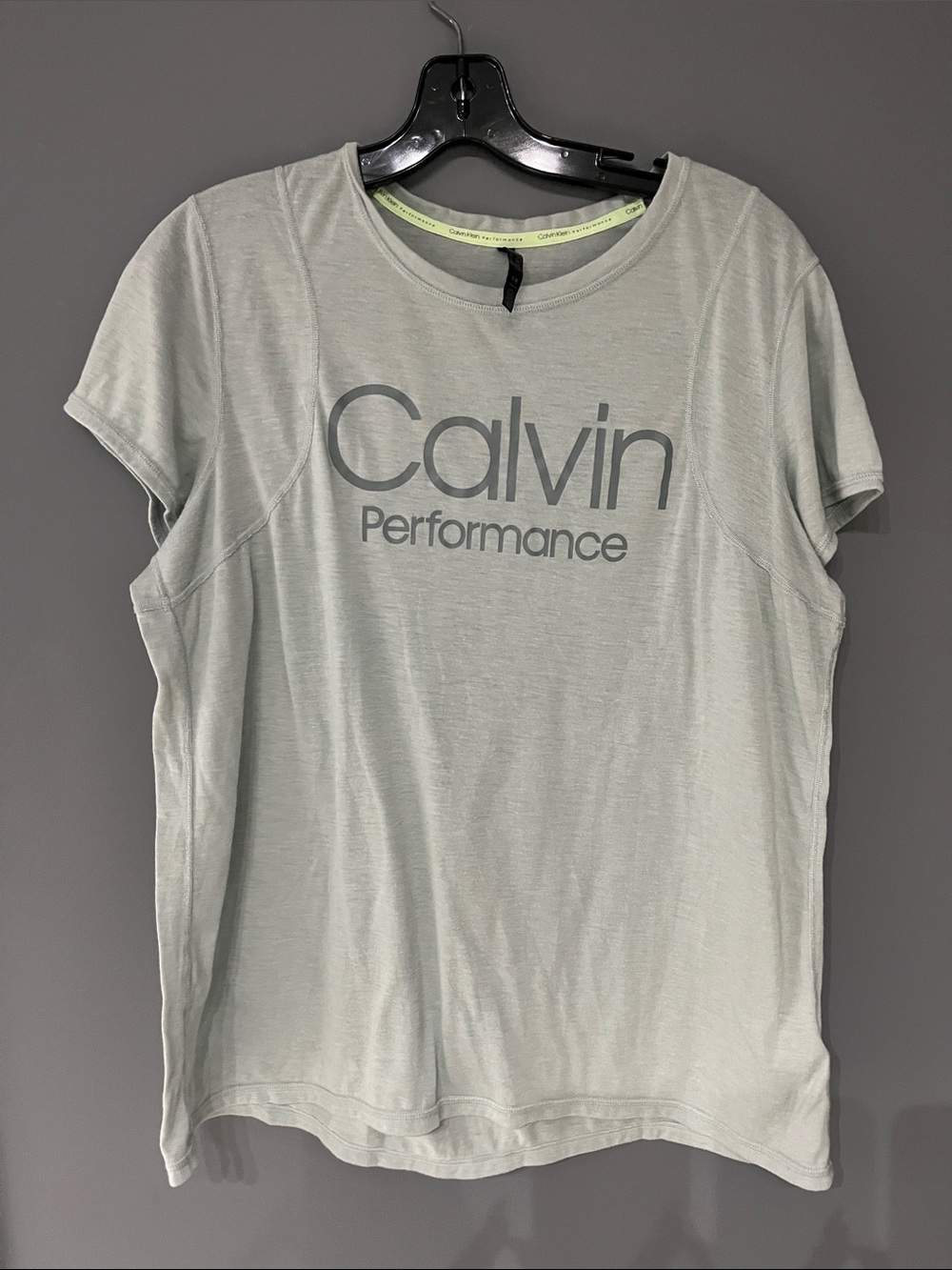 3/$15 Calvin Klein Performance Light Gray Short Sleeve Logo Tee